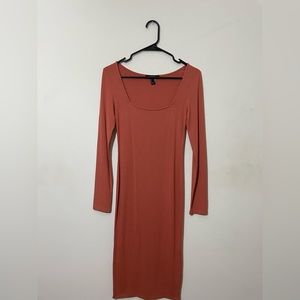 NWOT Forever 21 Knit Burned Orange Maxi Dress